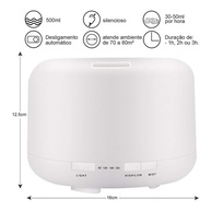 Umidificador Ultrassônico 500ML com Luz LED 7 Cores, Controle Remoto e Desligamento Automático - Ideal para Casa e Escritório - imagem 2