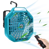 Ventilador Portátil Choerinton 18V com Luz LED e Controle Remoto – Ideal para Acampamento e Uso Externo - imagem 1