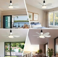 Ventilador de Teto com Controle Remoto, 3 Velocidades, Lâmpada LED Silenciosa, Design Moderno - imagem 4