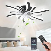 Ventilador de Teto com Luz e Controle Remoto - 110V/220V, 6 Velocidades, 3 Cores de Luz, Motor em Cobre - imagem 2