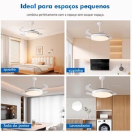 Ventilador de Teto LED com Pás Retráteis 46cm - Controle Remoto e Design Moderno - imagem 5