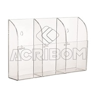 Suporte de Parede Triplo em Acrílico Transparente para Controles Remotos - Organize sua Sala com Estilo - imagem 3