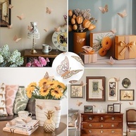Decoração de Parede Borboleta 3D Rosa Ouro - 36 Peças Removíveis para Festas e Ambientes - imagem 5
