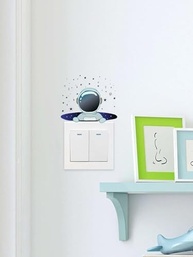 Adesivo de Parede Astronauta Multicolorido - Decoração Espacial Moderna em PVC Removível - imagem 5