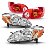 Kit Faróis e Lanternas Traseiras Cromadas para Toyota Corolla 2003-2008: Visual Renovado e Segurança - imagem 1