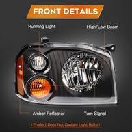 Farol Nissan Frontier XE 2001-2004: Visual Renovado e Segurança com Lente Transparente e Acabamento Preto Cromado - imagem 4