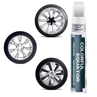 Tinta de Retoque Starlight Silver para Rodas Tesla - Reparo de Arranhões e Curb Rash com Pincel e Caneta - imagem 1