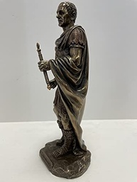 Estátua de Júlio César em Bronze - Réplica Militar Romana 10x8,5x26cm - imagem 5