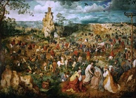 A Procissão ao Calvário (1564) de Pieter Bruegel - Reprodução em Canvas Premium 75x102 - imagem 1