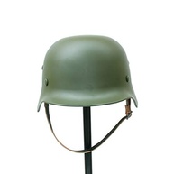 Capacete Alemão M35 WW2 - Reprodução Autêntica em Aço Verde/Preto - imagem 2