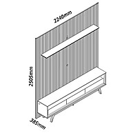 Rack e Painel Ripado TV 75" com LED – Requinte - imagem 2