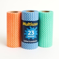 Kit 3 Rolos Pano Multiuso Descartável - 23 Unidades por Rolo | Alta Absorção e Limpeza Sem Resíduos - imagem 2