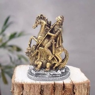 São Jorge Pequeno em Resina - Estátua Decorativa para Sala e Estante - imagem 2