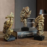 3 Peças Estátuas Pensador Modernas em Resina - Decoração de Mesa e Escritório com Acabamentos Exclusivos - imagem 3