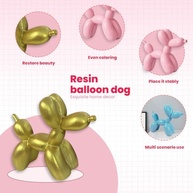 Estátua de Cachorro Balão Rosa em Resina - Decoração Fofa para Sala e Mesa - imagem 4