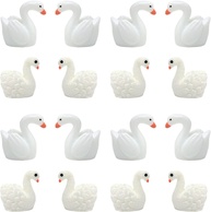 24 Estatuetas Fofas de Cisne Branco em Resina | Decoração Mesa Jardim Casa - imagem 1