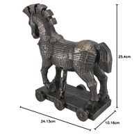Veronese Design Cavalo de Tróia 26cm - Estátua de Decoração em Resina com Acabamento Bronze - imagem 3