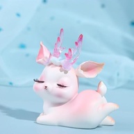 Estatueta de Cervo Dormindo Rosa - Escultura Feita à Mão em Resina para Decoração - imagem 5