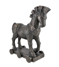 Veronese Design Cavalo de Tróia 26cm - Estátua de Decoração em Resina com Acabamento Bronze - imagem 4