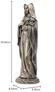 Imaculado Coração de Maria - Escultura em Resina com Acabamento Bronze - 21 cm - Veronese Design - imagem 3