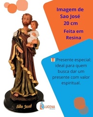 Imagem de São José Pai Adotivo de Jesus - Escultura em Resina 20 cm com Detalhes Ricos - imagem 4