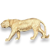 Estátua de Tigre em Resina Dourada - Luxo e Detalhes Realistas para Decoração Elegante - imagem 2