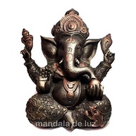 Estátua de Ganesha em Resina Bronze 30cm - Decoração com Boas Energias e Proteção - imagem 3