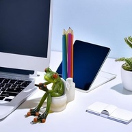 Estatueta de Sapo Engraçada em Resina - Decoração Fofa e Divertida para Casa e Escritório - imagem 3