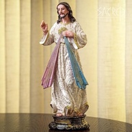 Imagem de Jesus Misericordioso em Resina - 30cm, Importada, Decoração Sagrada - imagem 3