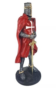 Cavaleiro Medieval Ordem dos Templários Vermelho 23cm - Estátua em Resina Colecionável - imagem 5