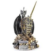 Dragão Medieval Guardião do Tesouro - Estátua em Resina Detalhada - imagem 4