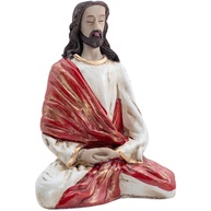 Imagem de Jesus Cristo Meditando em Resina 22cm - Decoração Sagrada para Altar e Ambientes Devocionais - imagem 1