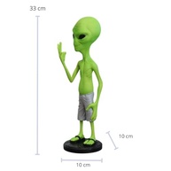 Estátua ET Alienígena Fluorescente em Resina - 33cm | Decoração de Mesa com Efeito Luz Negra - imagem 4