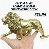 Leão Estatueta Decorativa em Resina - Escultura de Mesa com Detalhes Realistas para Decoração de Ambientes (Bronze) - imagem 4