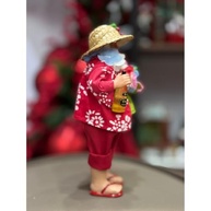 Papai Noel Turista de Verão 27cm - Boneco de Resina com Acessórios para Decoração Natalina Diferente - imagem 5