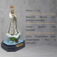 Imagem Nossa Senhora de Fátima em Resina 12 cm - Peça Religiosa com Detalhes Artesanais - imagem 4