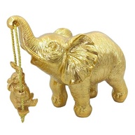 Elefante Decorativo em Resina Indiano - Sabedoria e Sorte para Sua Casa (Mãe e Filhote) - imagem 5