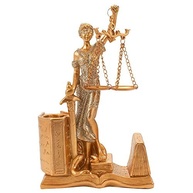 Dama da Justiça Porta-Canetas 20cm em Resina Rosê - Decore e Organize seu Escritório com Estilo - imagem 2