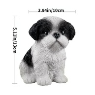 Estátua de Cachorro Shih Tzu em Resina - Decoração Fofa e Realista para Casa - imagem 3