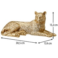 Escultura de Onça Dourada em Poli-Resina - Rafimex ES3304 - Tigre Deitado para Decoração Elegante - imagem 3