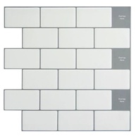 Pastilha Resinada Adesiva Tijolinho Branco 3D - Revestimento Moderno para Cozinha e Banheiro - imagem 1