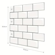 Pastilha Resinada Adesiva Tijolinho Branco 3D - Revestimento Moderno para Cozinha e Banheiro - imagem 4