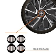 Jogo de Calotas DS4 Aro 13 Black Silver para Toyota Etios, Corolla, Yaris e Prius + Selo Resinado - imagem 3