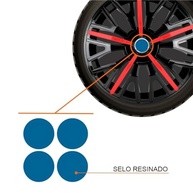 Jogo de Calotas Triton Sport Black Red Aro 14 - Ka, Fiesta, Focus, Courier, Escort + Selo Resinado - imagem 3