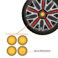 Jogo de Calotas Triton Sport 14" Black Silver Red - Onix, Prisma, Corsa e Mais + Selo Resinado - imagem 3