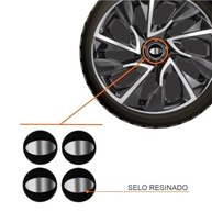 Jogo de Calotas Aro 13 DS4 Black Silver para HB20, HB20S, Elantra, i30, Sonata + Selo Resinado - imagem 3