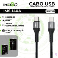 Cabo USB-C 2m Imenso: Carregamento Turbo e Resistência! - imagem 2