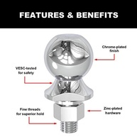 Bola de Engate para Reboque ROAD DAWG 5cm - 3 Toneladas de Capacidade | Resistência e Durabilidade - imagem 5
