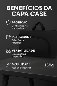Capa para Notebook 15.6 Polegadas, Resistente à Água, Leve (150g), com Alça e Bolso Frontal, Case Protetora Slim para Trabalho, Faculdade e Viagem, Alça Reforçada, Neoprene - Qualidade Premium - imagem 5