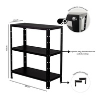 Estante de Aço 68cm com 3 Bandejas - Resistente e Moderna para Ambientes Variados - imagem 4